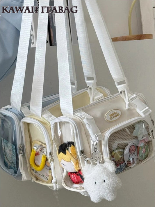 Women Multipocket Clear Transparent Bag Summer Crossbody Bags