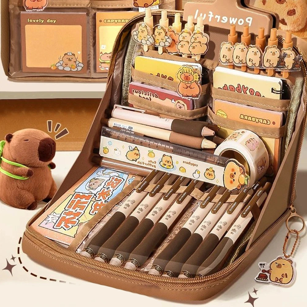 Cute Capybara Pencil Case with All Things Capybara Stationery Set gifts Large
