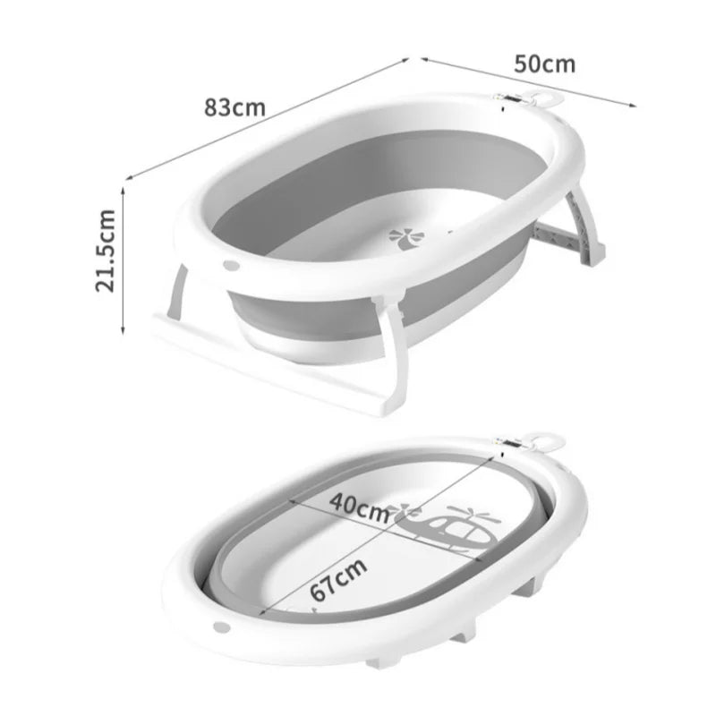 Baby digital temperature sensitive bath tub for baby sitting and lying