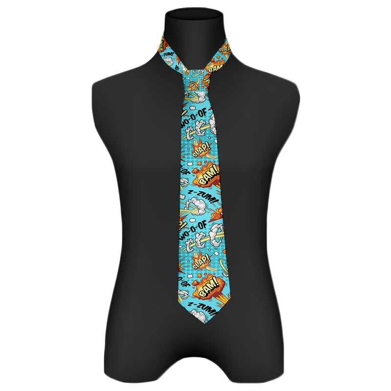 Cartoon printed tie men's casual fashion