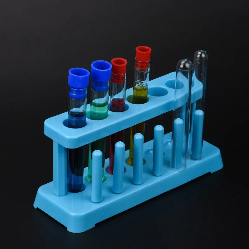 Lab School Supplies Red Plastic Test Tube Rack 6 Holes Holder Support