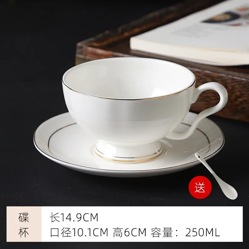 mug Bone china gold edged coffee cup set luxury