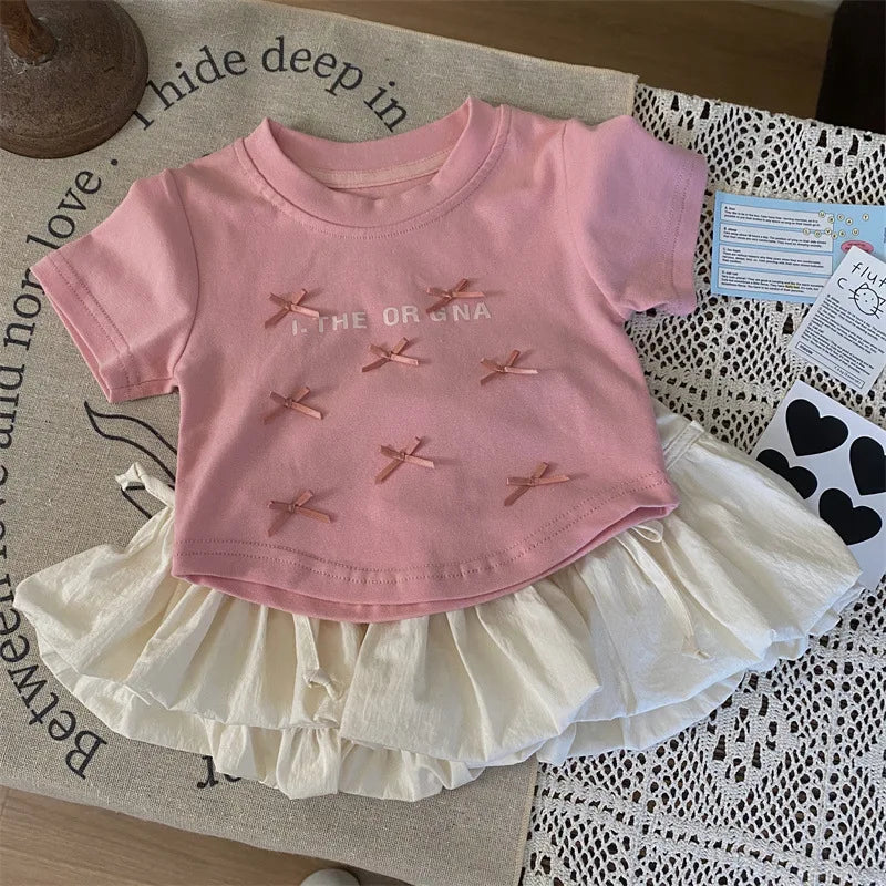 Baby Clothes Set Girls Bow Blouse Suit