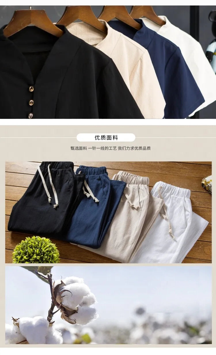 men's casual shirts (Shirt + trousers) 2025 summer men shirt