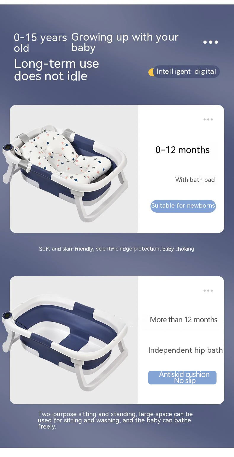 Real-time Temperature Silicone Baby Take A Bath Bathtub