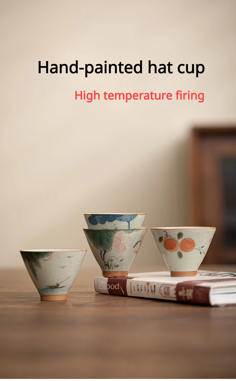 Durable Hand-painted Ceramic Hat And Cup