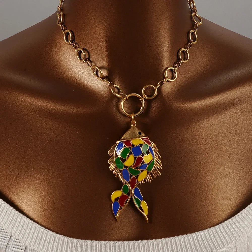 Necklace Fish pendant Aesthetics Jewelry Birthday Present Stainless Steel