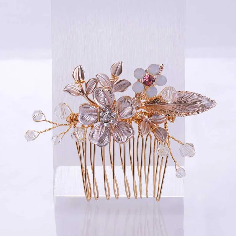 Wedding Hair Accessories Flower Hair Clips Hairpin Crystal Bride Headdress