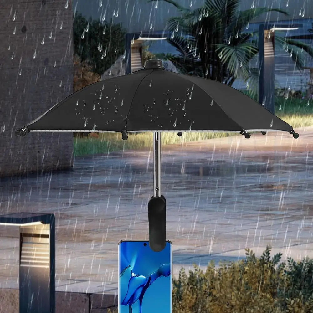 Cell Phone Umbrella Holder with Clip for Sun Shade