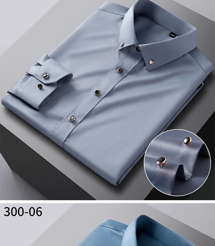 Men's quality shirt, long sleeved, new elastic, comfortable,non ironing