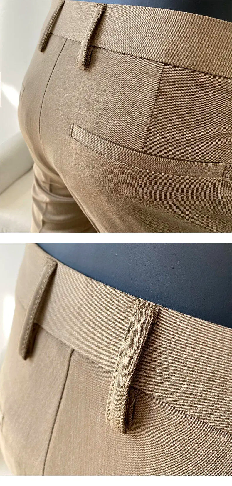 Men Dress Pants Thin Suit Pants Stretch Slim Formal Trousers