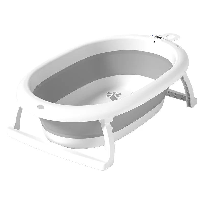 Baby digital temperature sensitive bath tub for baby sitting and lying