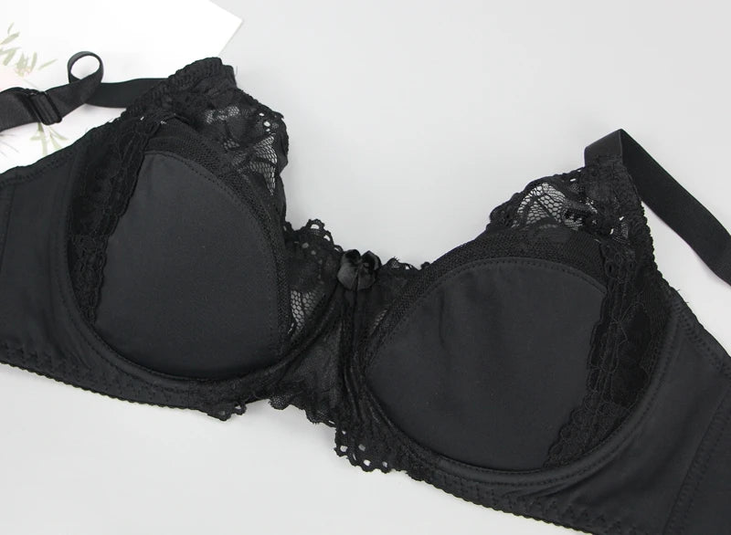 Large Size Underwear With Lace Gather Steel Ring