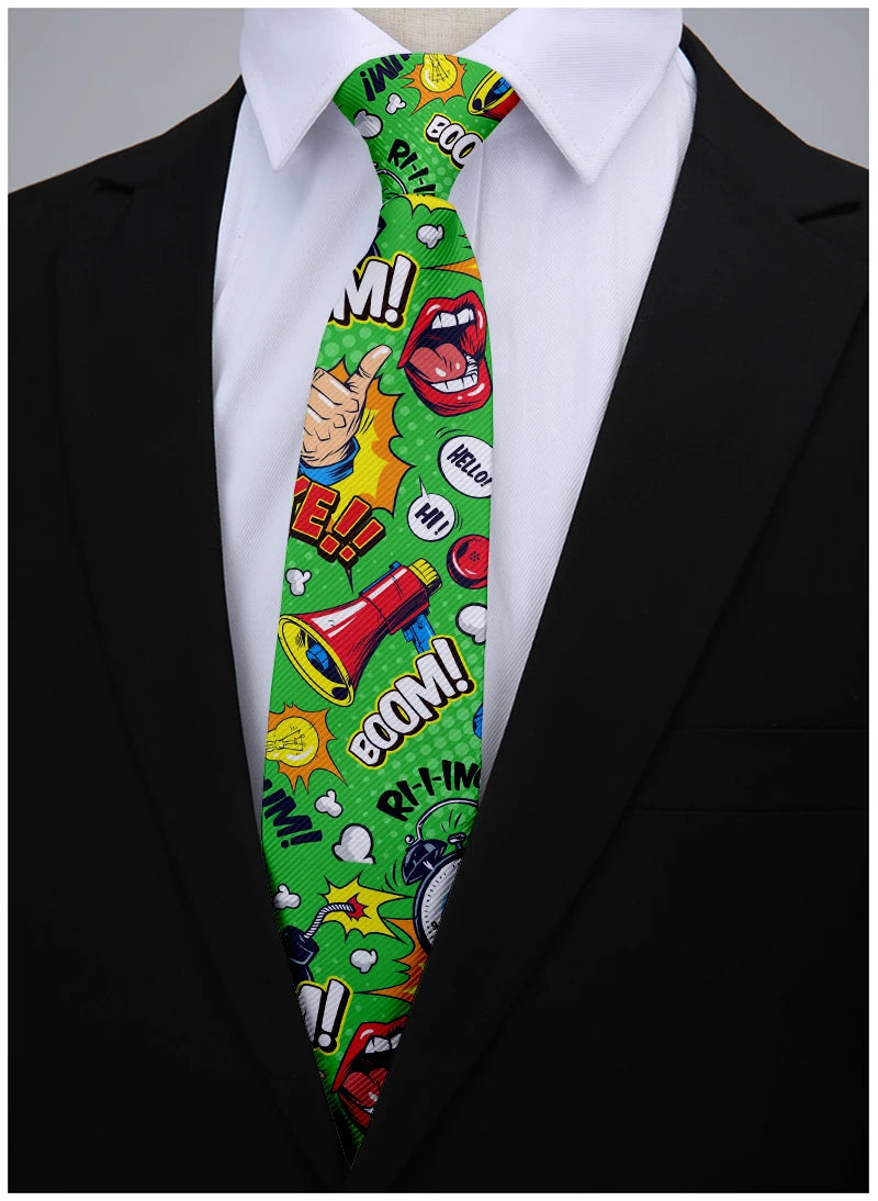 Cartoon printed tie men's casual fashion