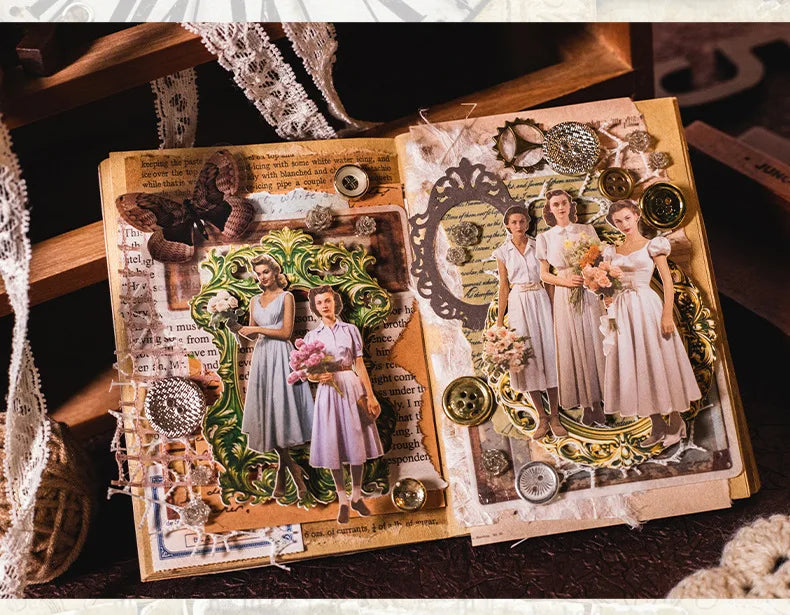 Mr. Paper, Retro Character Hard Card Stickers, Decorative Scrapbook Notebook