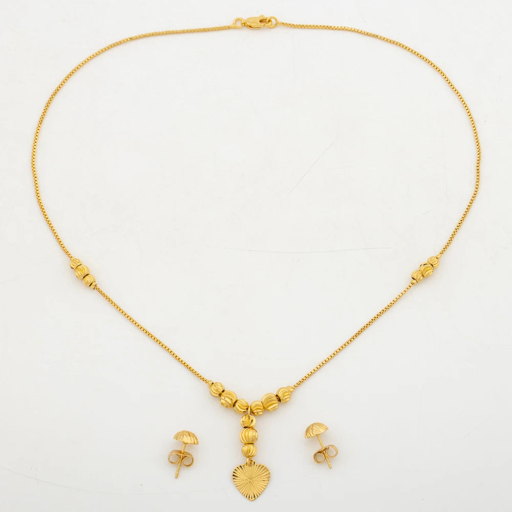 African Fashion Sets Luxury Dubai Jewelry Round Bead Stud Earrings Pendant Necklace