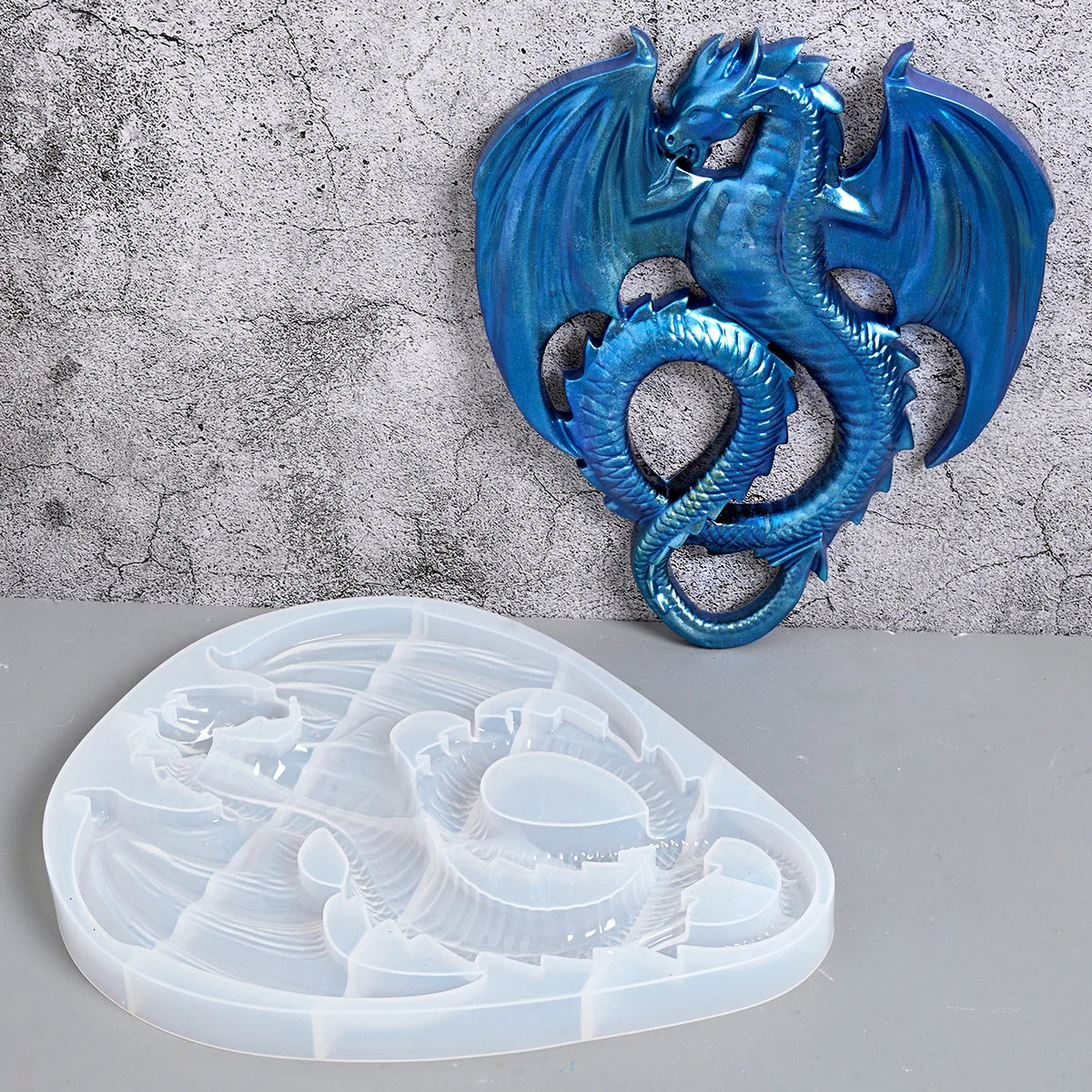 Large Flying Dragon Uv Epoxy Molds Creative 3D Realistic Dragon