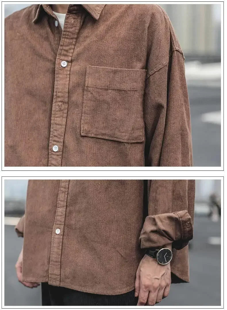 Corduroy Shirt Men's Work Clothes Spring Autumn Long-sleeved Jacket