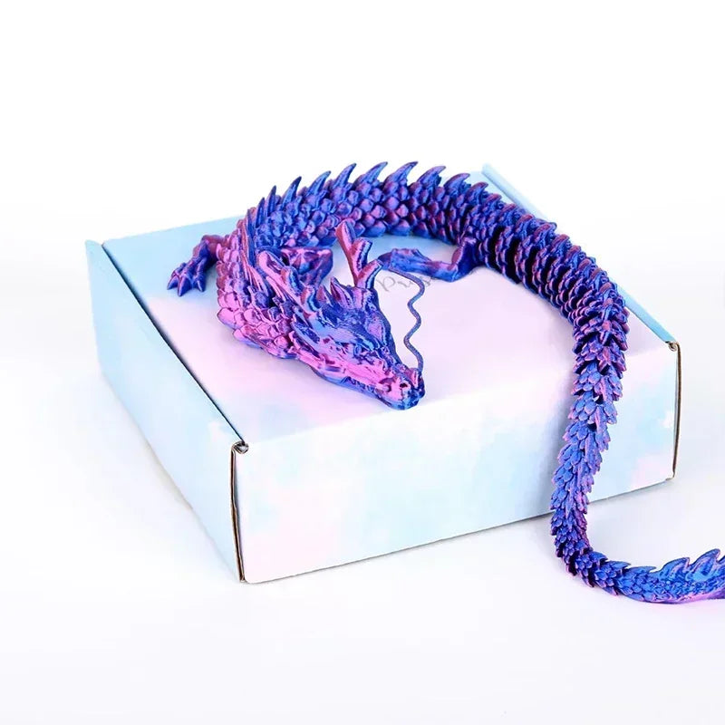 3D Printed Dragon Ornaments Luminous Chinese Long Flexible Articulated