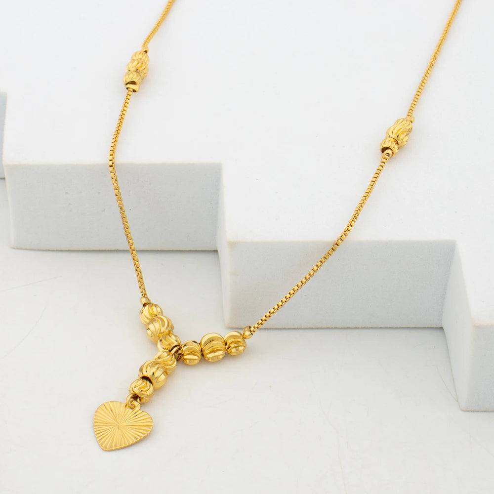 African Fashion Sets Luxury Dubai Jewelry Round Bead Stud Earrings Pendant Necklace