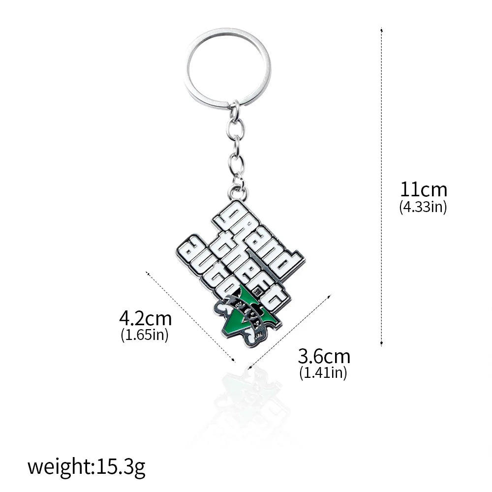 Fashion Jewelry PS4 GTA 5 Keychain Grand Theft Auto V Keyring car pendant Accessories