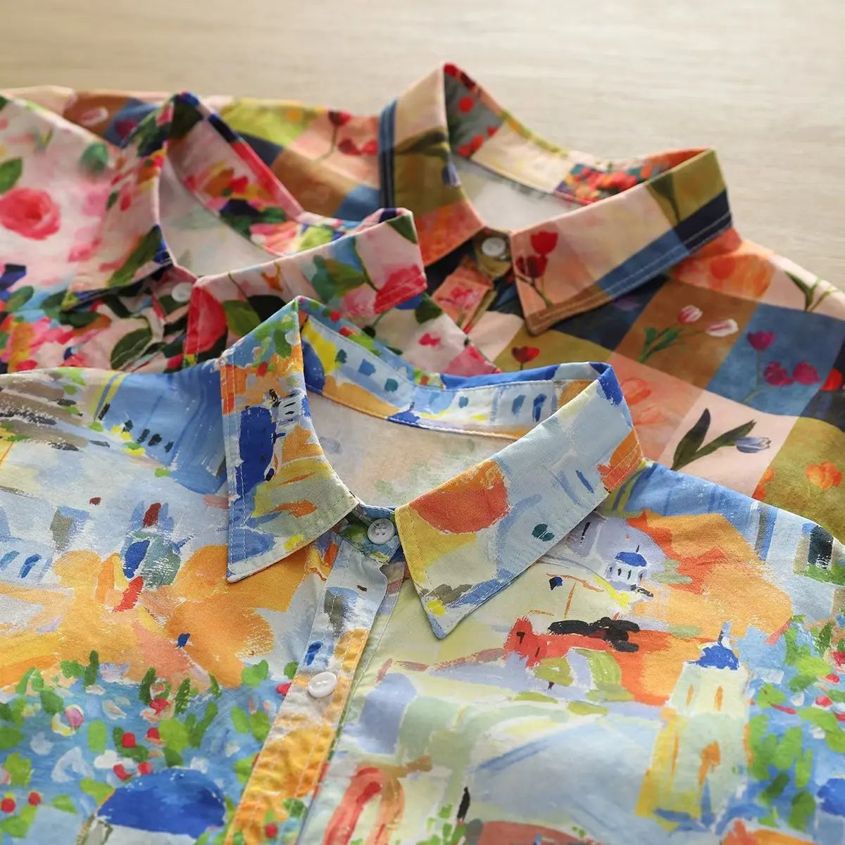 Printed Shirts Cotton Casual Blouses and Tops