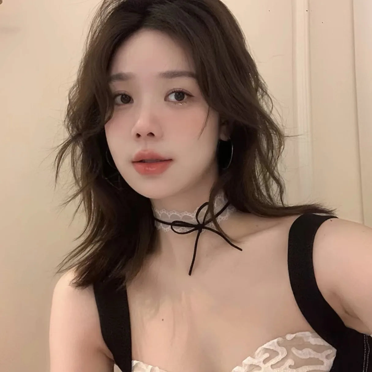 Women Fashion Cute Lace Collar Lolita Handmade Vintage Lace Bow Choker