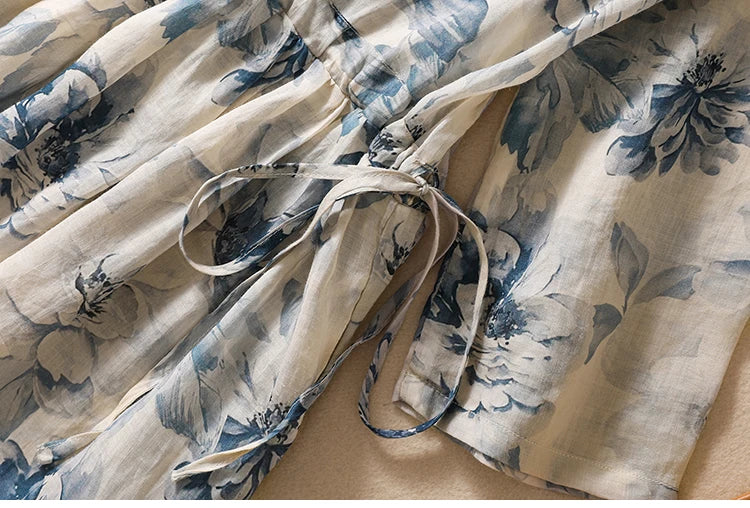 Casual Loose Print V Neck Short Sleeve