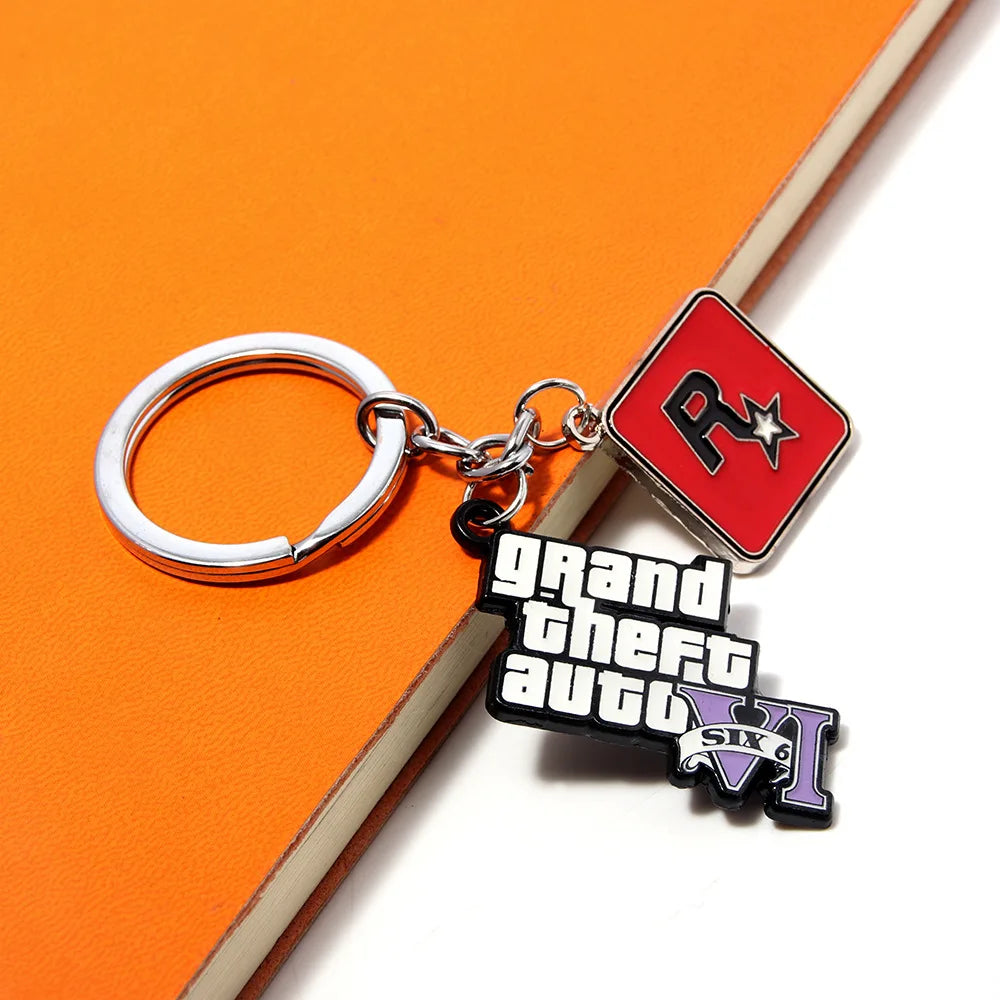 Fashion Jewelry PS4 GTA 5 Keychain Grand Theft Auto V Keyring car pendant Accessories