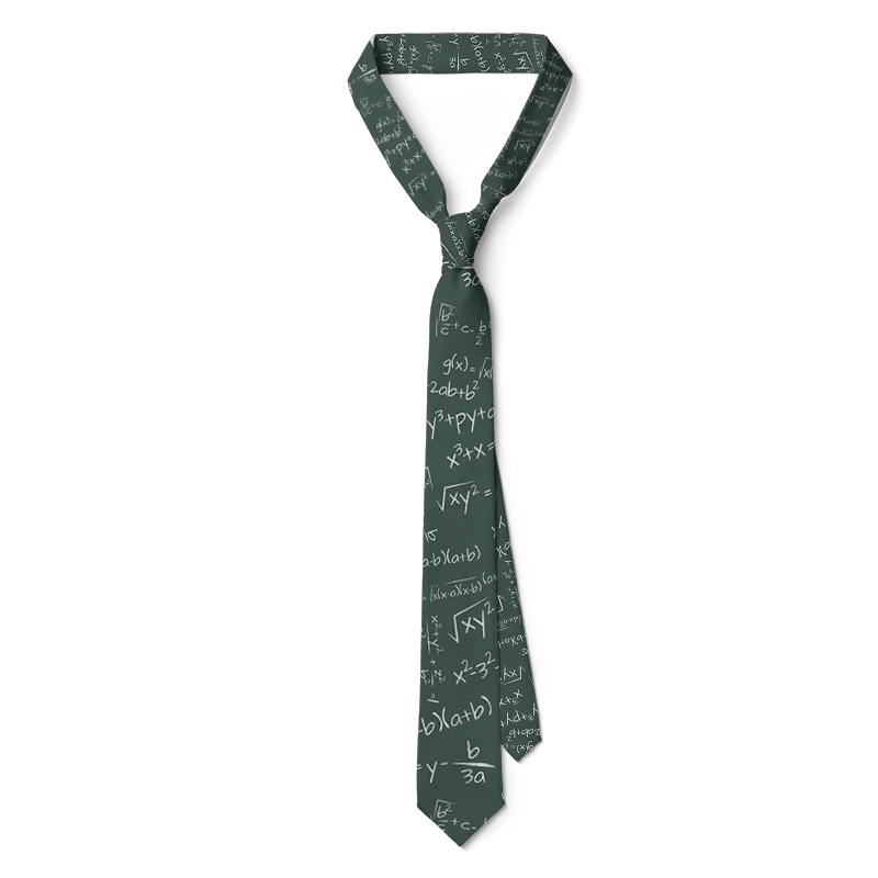 Fun Mathematical Formula Men's Tie 3D Printing 8CM Fashion