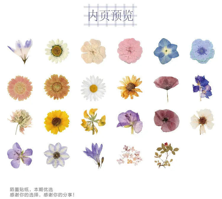 46pcs/set Autumn Flower Sticker Diy Scrapbooking Diary Planner Decoration