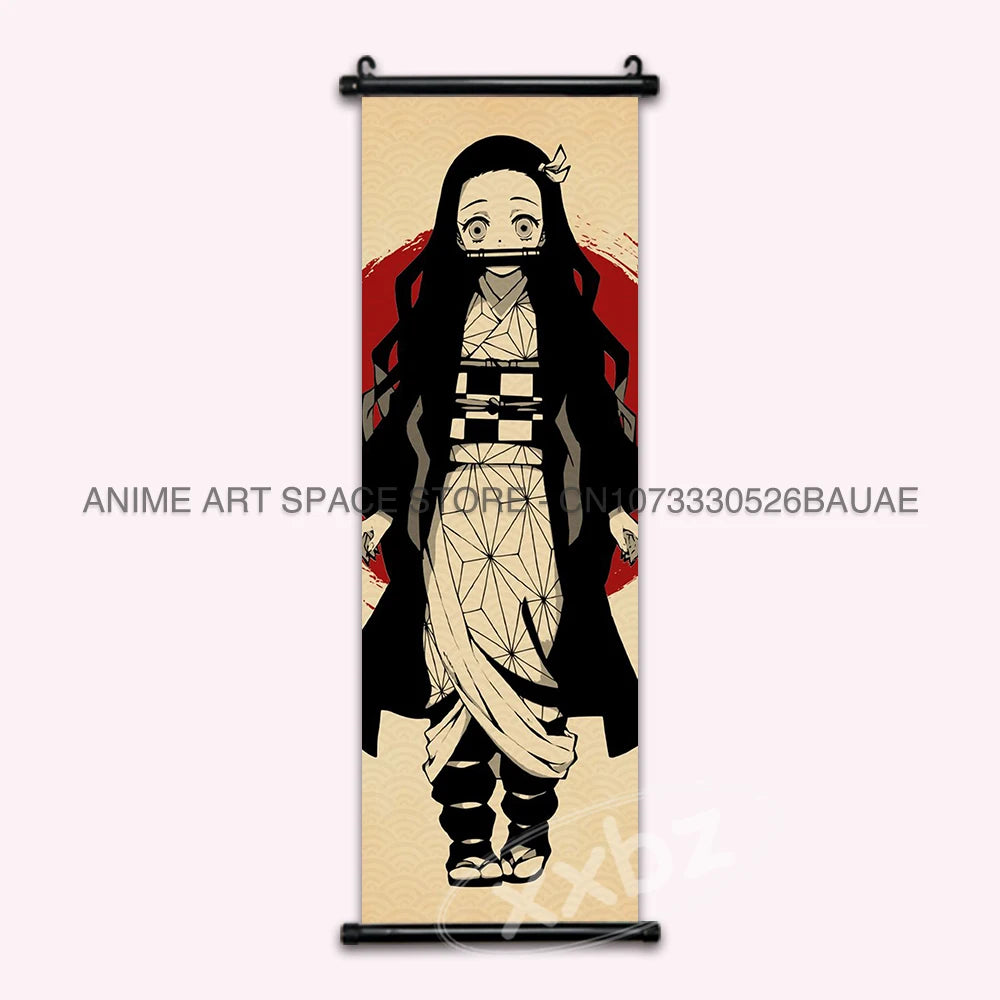Demon Slayer Hanging Painting Modern Wall Artwork Scroll Picture Canvas