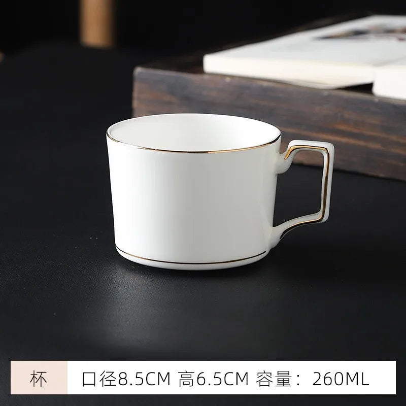 mug Bone china gold edged coffee cup set luxury