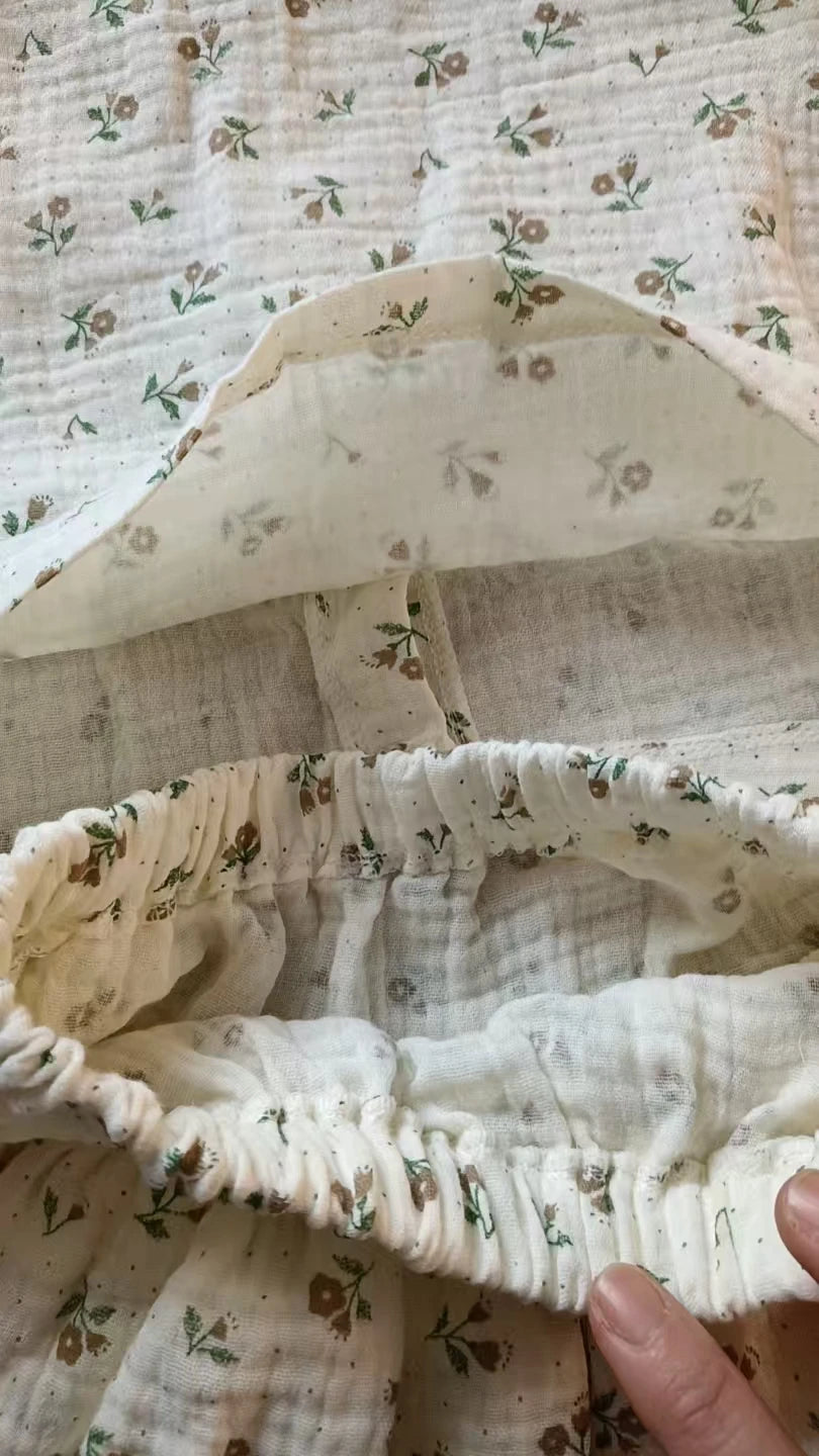 Girl's Dress Autumn Floral Lace Shirt+Cake Skirt Two-piece Set