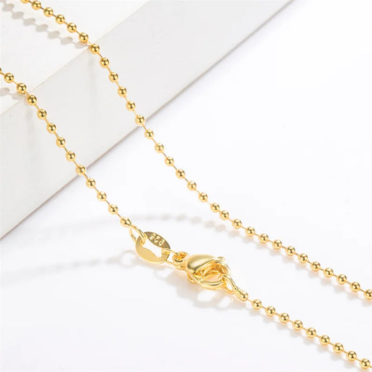 New Necklace 18k Gold Necklace Light Bead Gold Chain Women's Jewelry