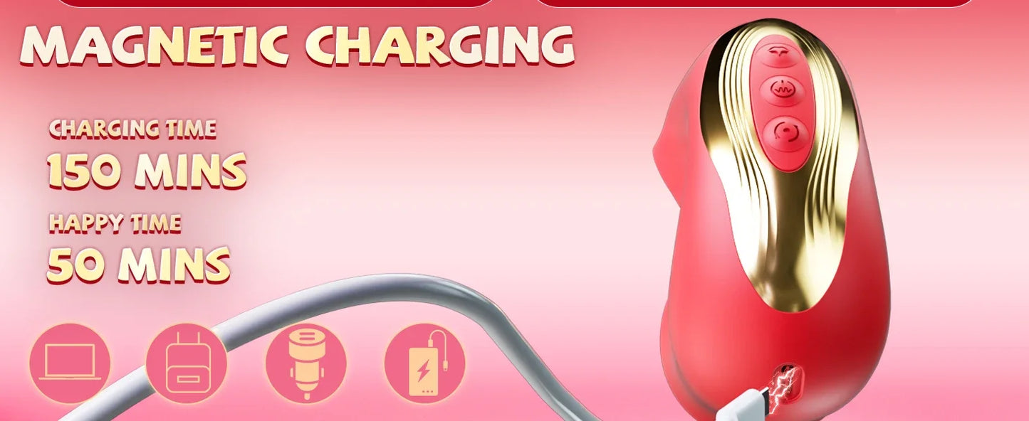 3 in 1 Tongue Thrusting Vibrator Sex Toys