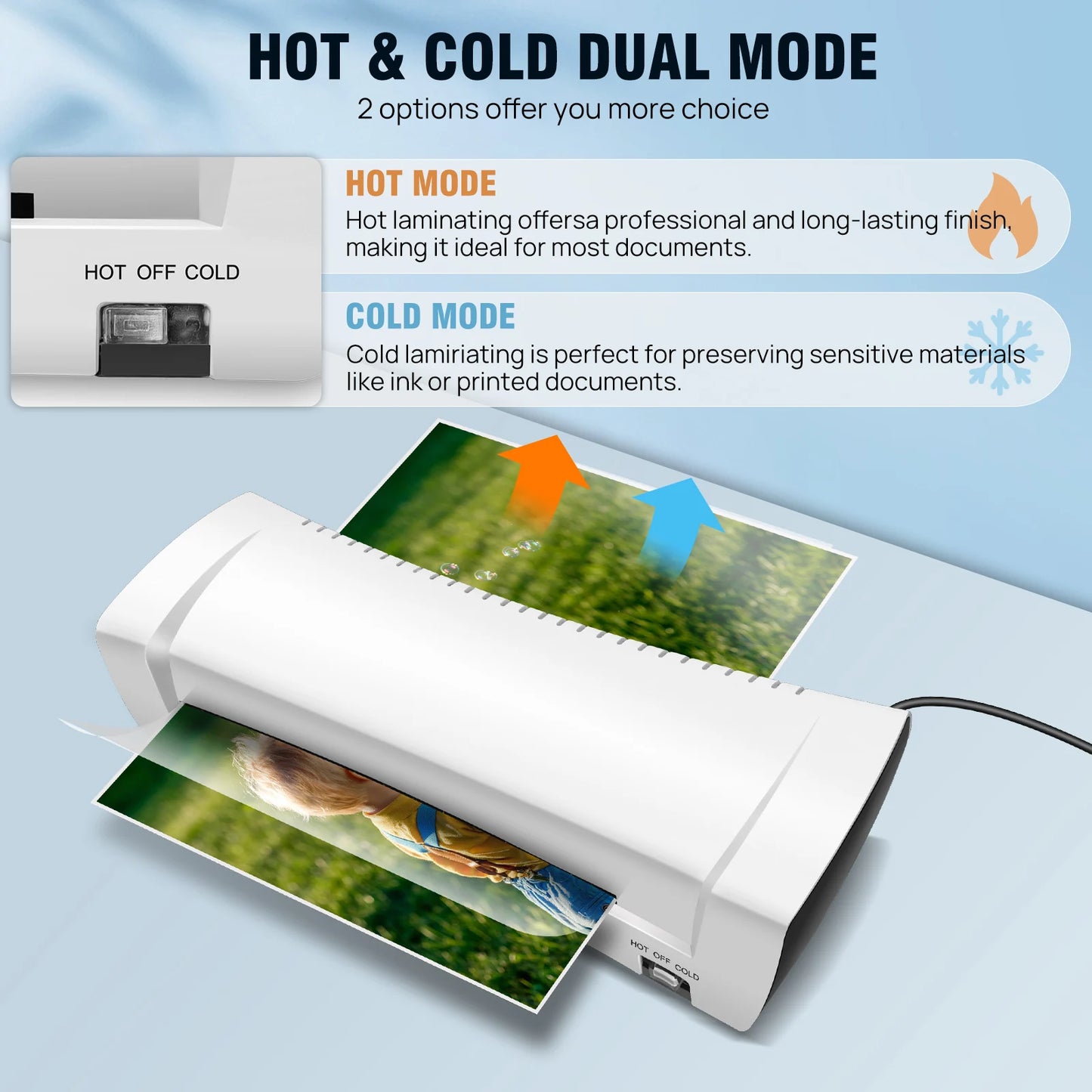 SL200 Desktop Laminator Machine Set A4 Size Hot and Cold Laminator