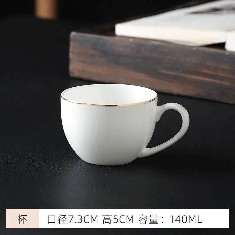 mug Bone china gold edged coffee cup set luxury