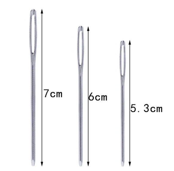 18/12pcs 7/6/5.3cm 3 Sizes Large Leather Hand Sewing Needles