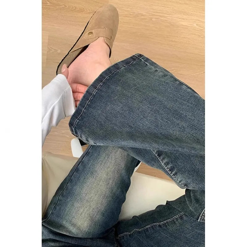 Retro Micro Flare Jeans Elastic Slimming High Waist