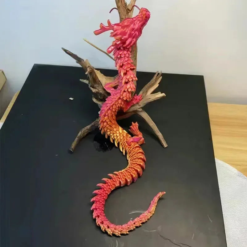 3D Printed Dragon Ornaments Luminous Chinese Long Flexible Articulated