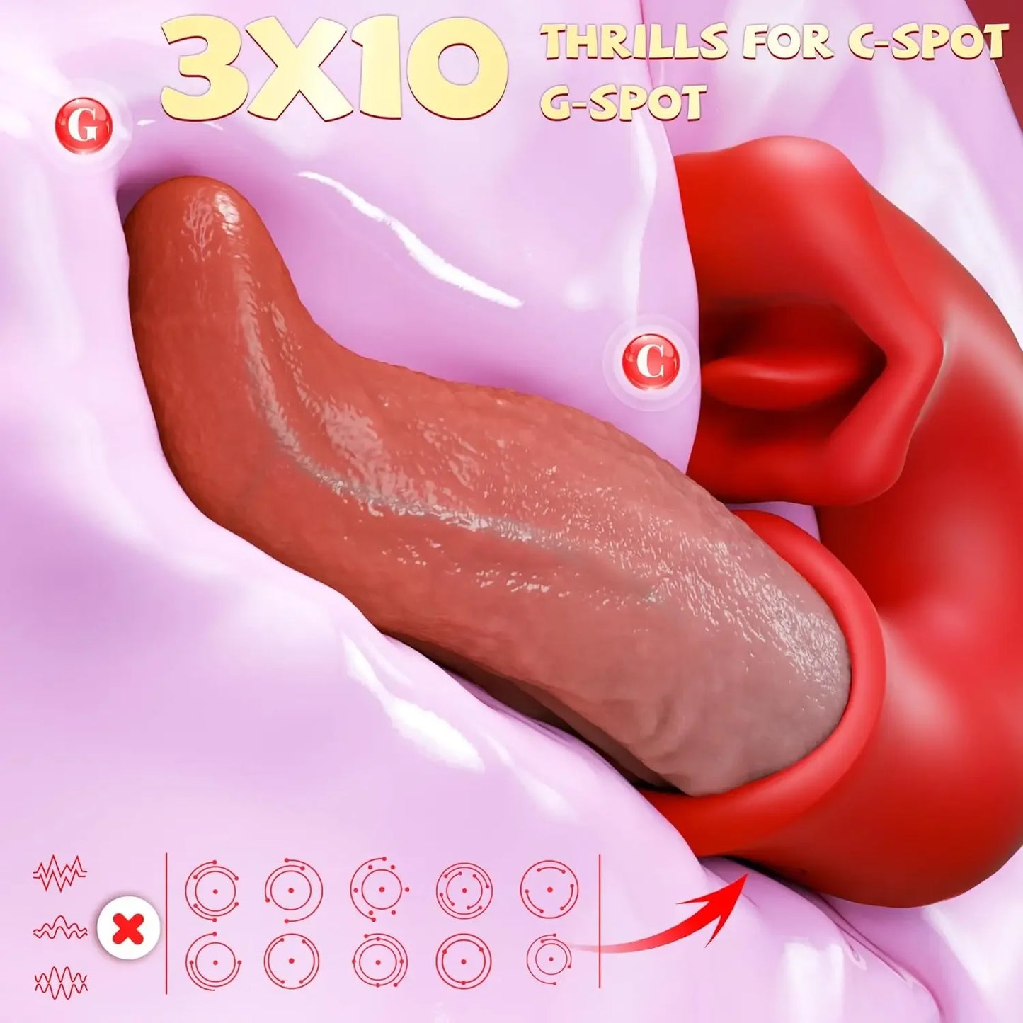 3 in 1 Tongue Thrusting Vibrator Sex Toys