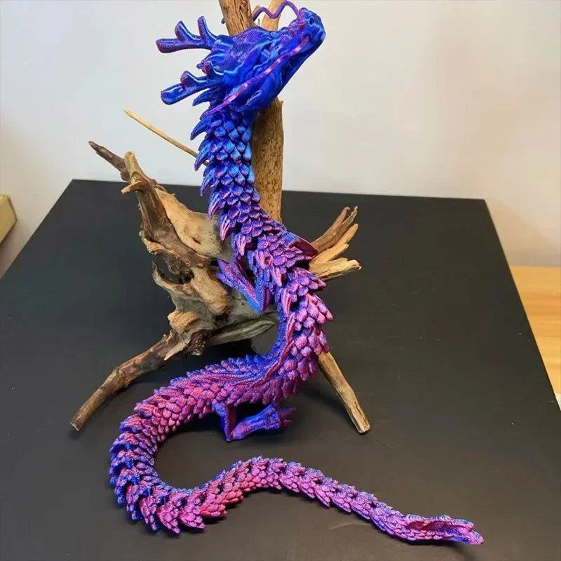 3D Printed Dragon Ornaments Luminous Chinese Long Flexible Articulated