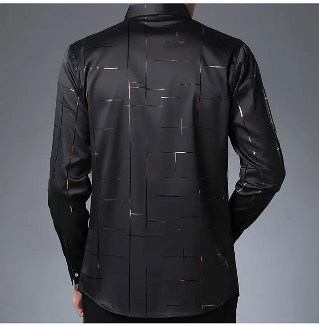 Men's Clothing Spring Summer Thin Business Casual Turn-down Collar