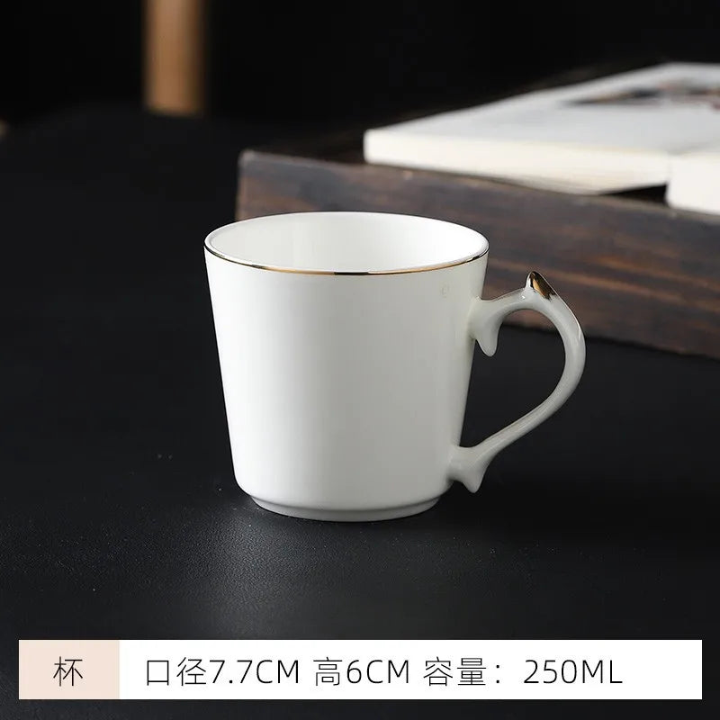 mug Bone china gold edged coffee cup set luxury