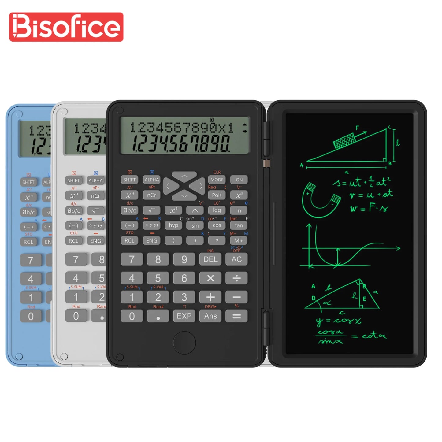 Scientific Calculator with Erasable Writing Board 2 Line LCD