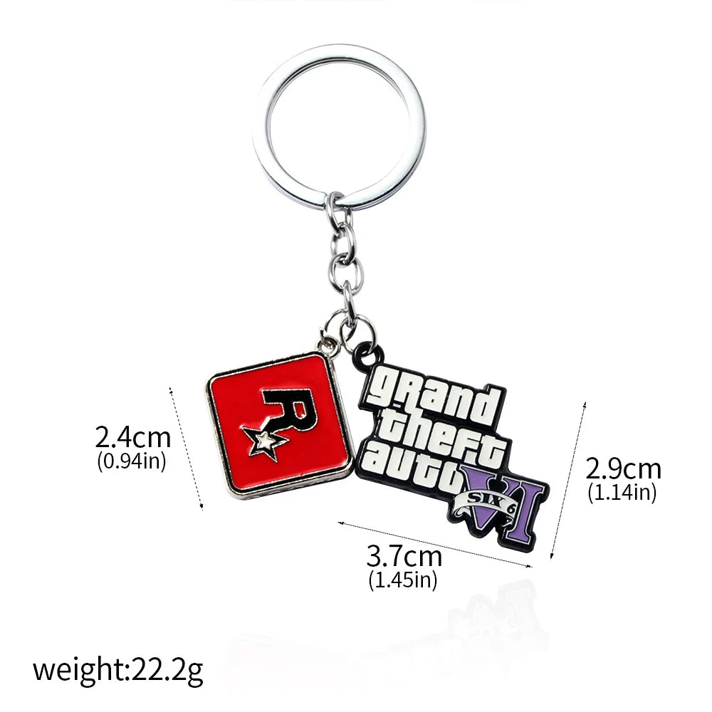 Fashion Jewelry PS4 GTA 5 Keychain Grand Theft Auto V Keyring car pendant Accessories