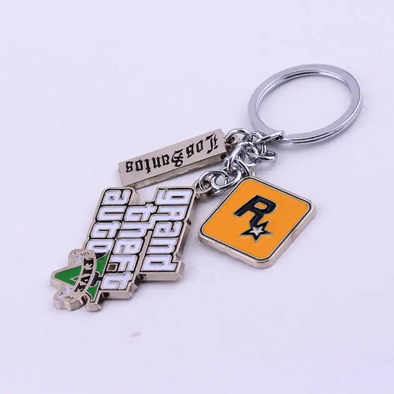 Fashion Jewelry PS4 GTA 5 Keychain Grand Theft Auto V Keyring car pendant Accessories