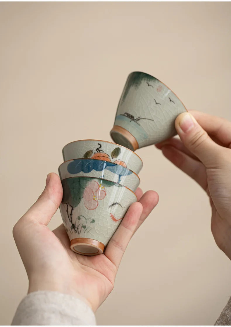 Durable Hand-painted Ceramic Hat And Cup