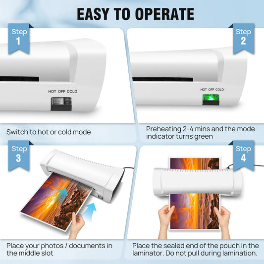 SL200 Desktop Laminator Machine Set A4 Size Hot and Cold Laminator